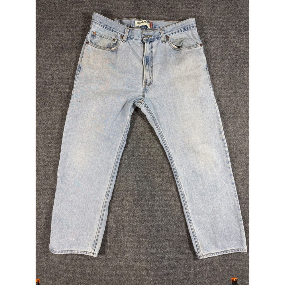 Levi Jeans‎ Mens 36x29 505 Regular Fit Light Wash Denim Denim Classic Zip Fly